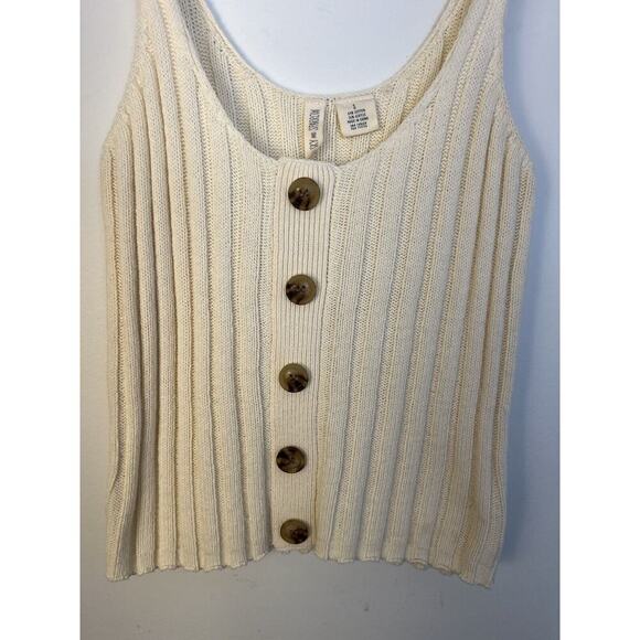 Sky and Sparrow Tank Top Sweater Women's Medium Stretch Button Detail Y2K - Picture 2 of 5